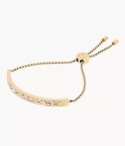 Michael Kors Scattered Pavé Gold-Tone Brushed Bar Slider Bracelet