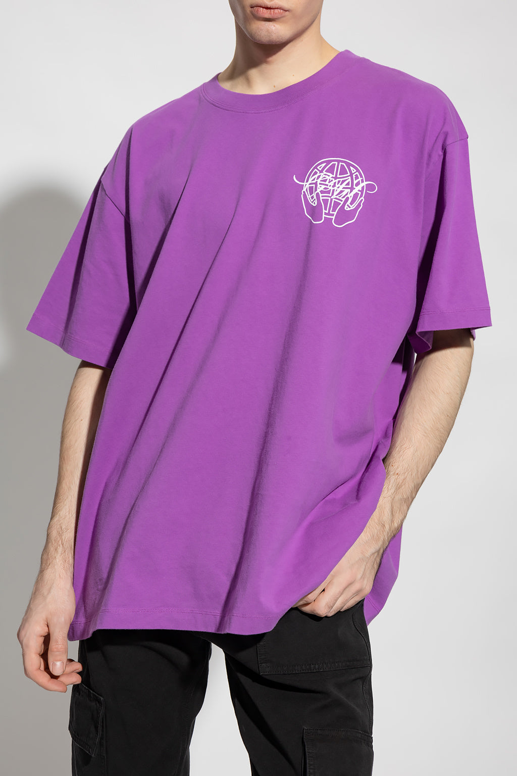 Off White Purple Oversized Tee